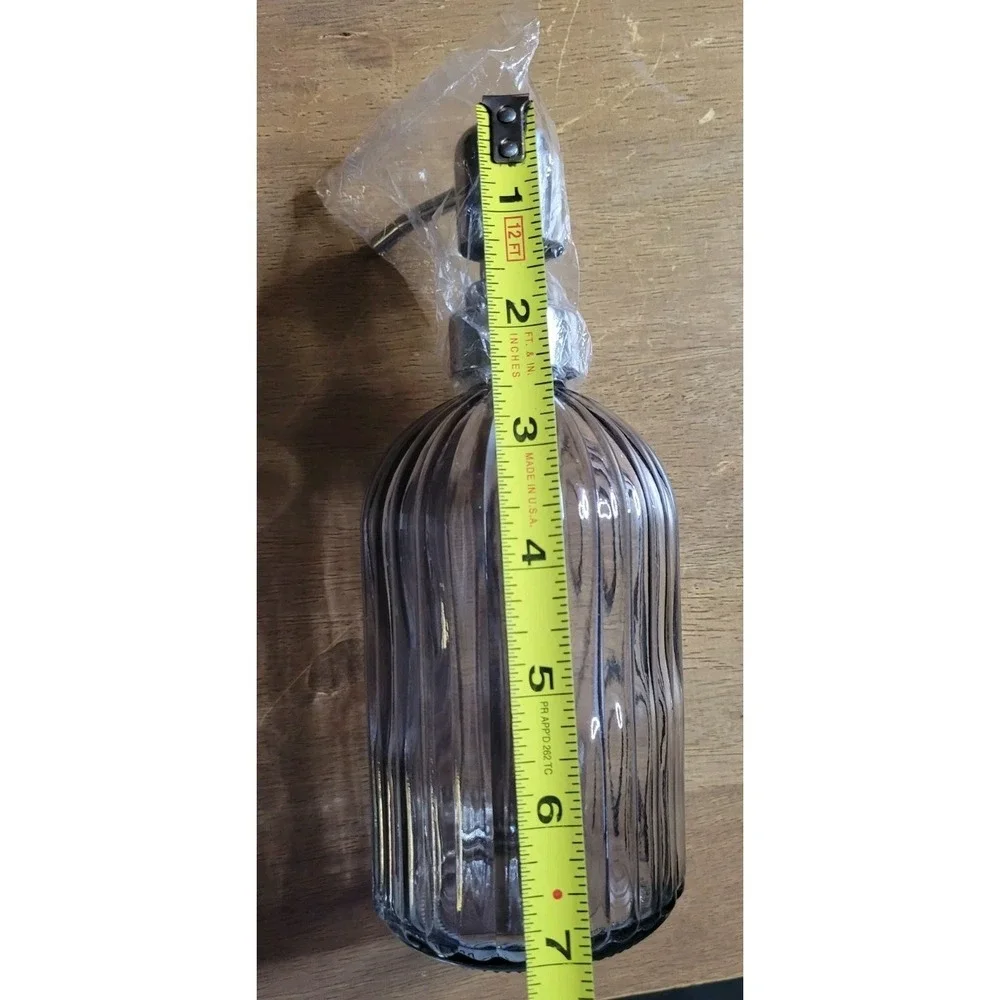 Glass Clear black Soap‎ Dispenser with silver tone plastic spout modern